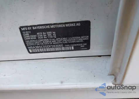 2013 BMW 328I xDrive z USA, uszkodzony, nr VIN WBA3B5C55DF593060